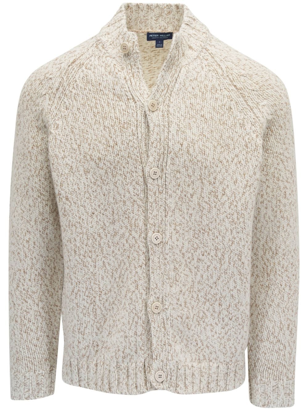 Shop Peter Millar Button-down Cardigan In Neutrals