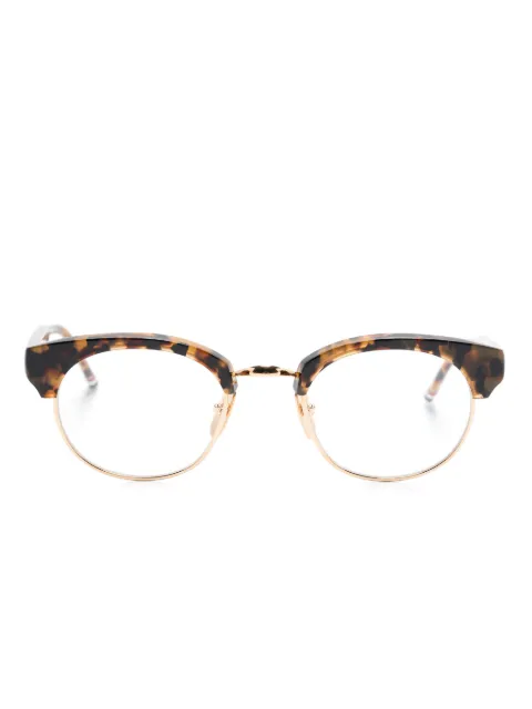 Thom Browne Eyewear lentes con armazón oval estilo carey