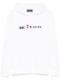 Kiton rubberised-logo hoodie - White