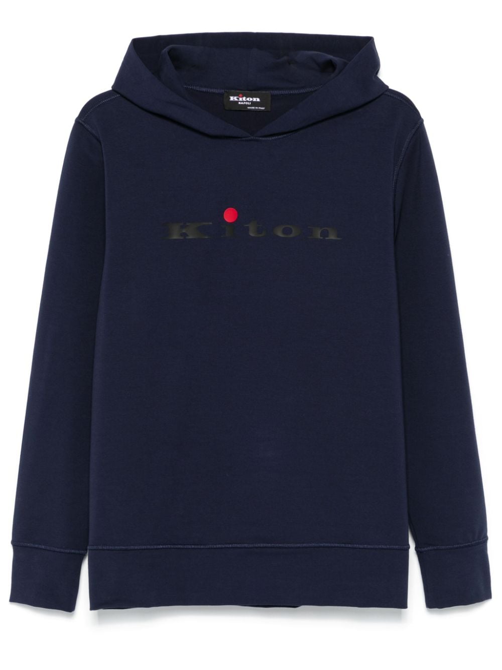 Kiton Hoodie met logo Blauw