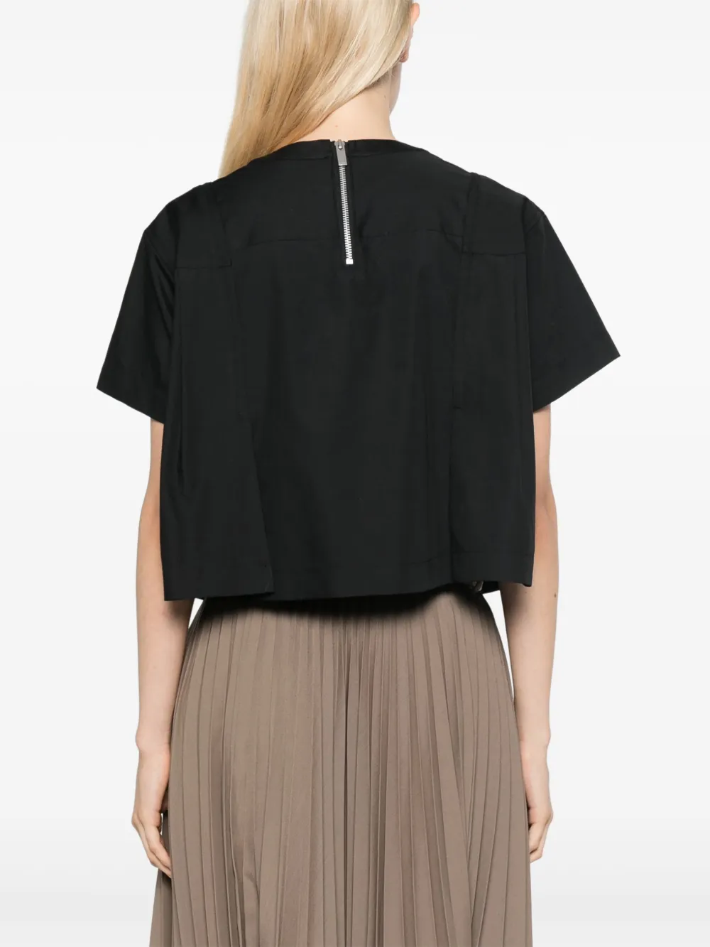sacai Geplooide Blouse Zwart