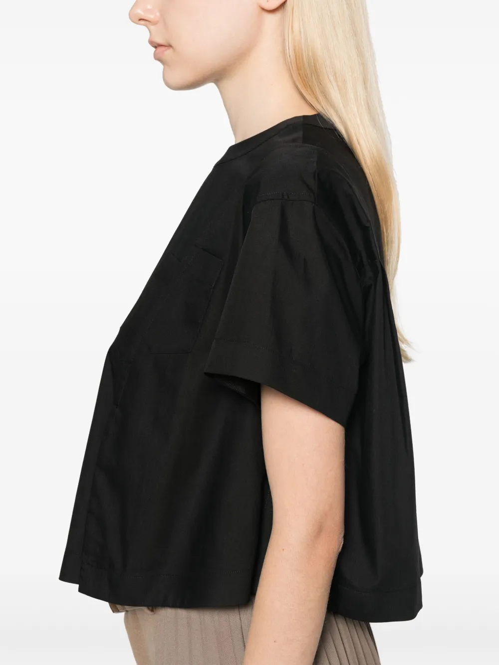 sacai Geplooide Blouse Zwart