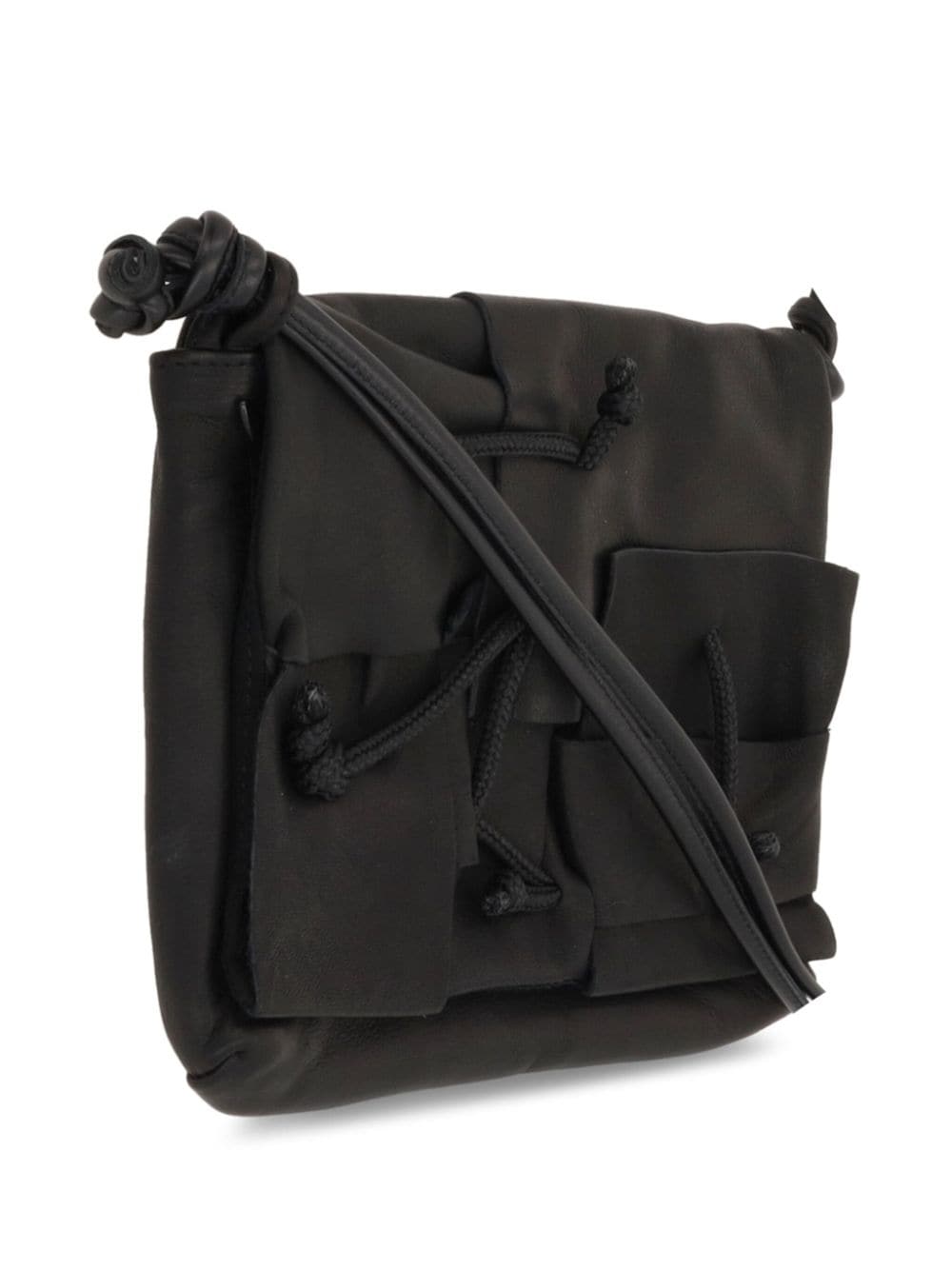 Shop Y's Panelled Shoulder Bag In Black