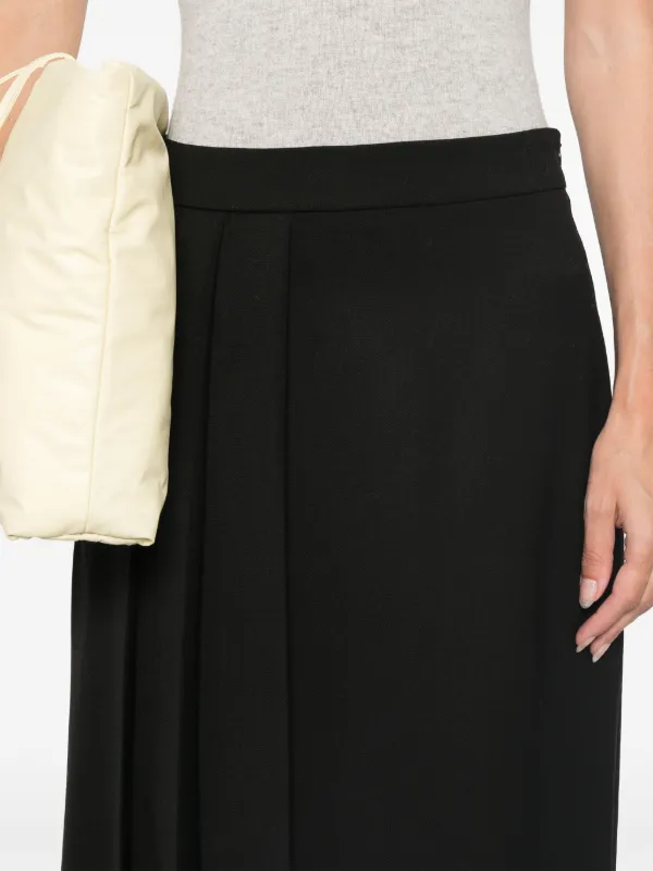 P.A.R.O.S.H. Liliuxy Pleated Midi Skirt | Black | FARFETCH AO