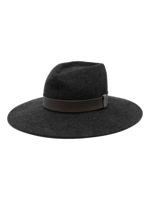 Peserico Wool Felted Fedora Hat Grey FARFETCH IN
