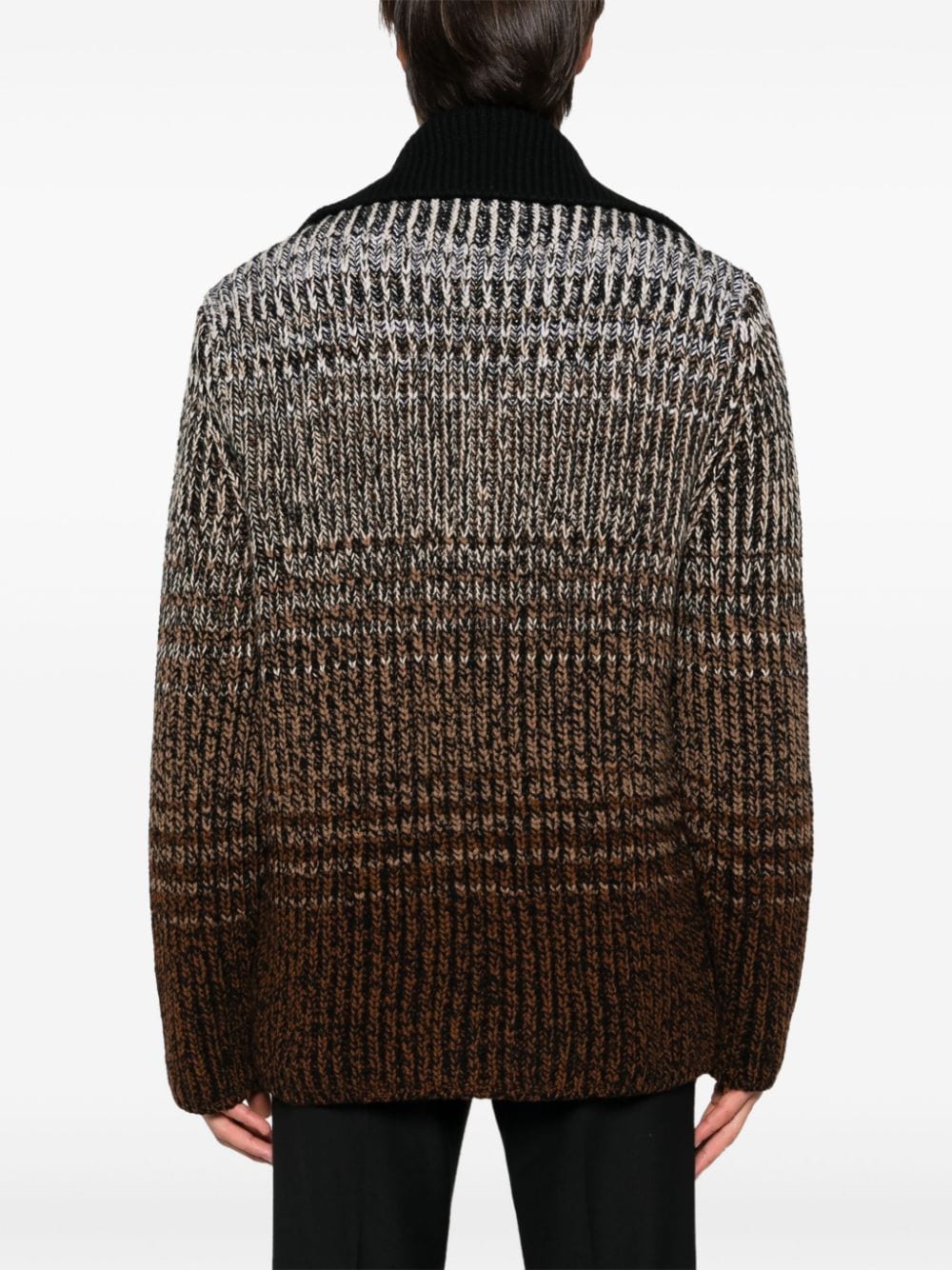 Shop Missoni Mélange Wool Cardigan In Brown