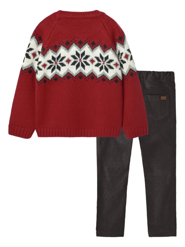 Paz Rodriguez Suéter De Tejido Fair Isle Rojo FARFETCH DO