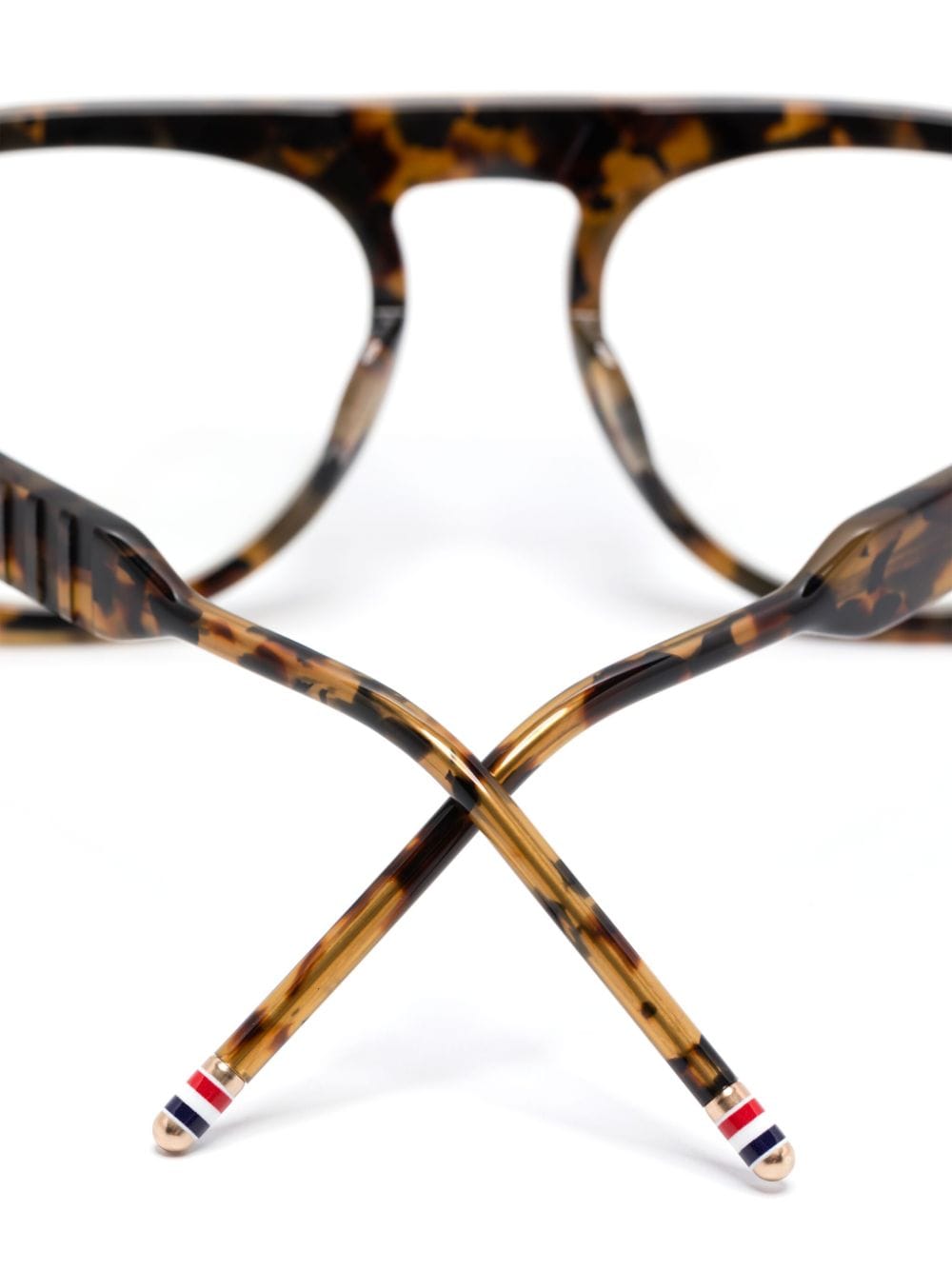 Shop Thom Browne Navigator-frame Glasses In Brown