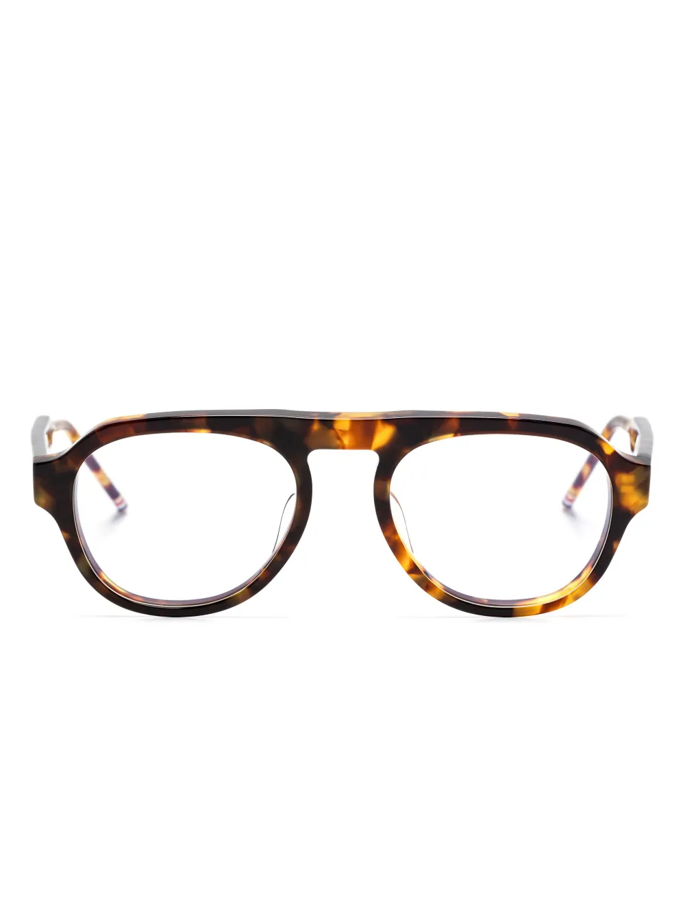 Thom Browne Eyewear navigator-frame glasses | Brown | Image 1