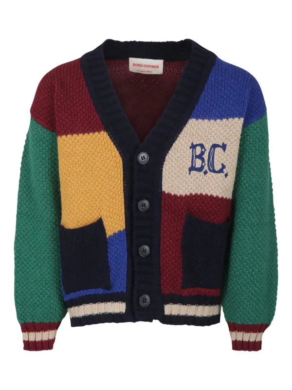 Bobo Choses カラーブロック カーディガン | ブラック | FARFETCH JP