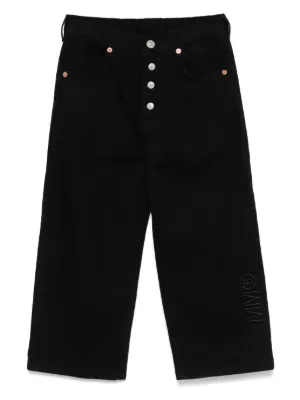 MM6 Maison Margiela Kids ロゴ ジーンズ | ブラック | FARFETCH JP