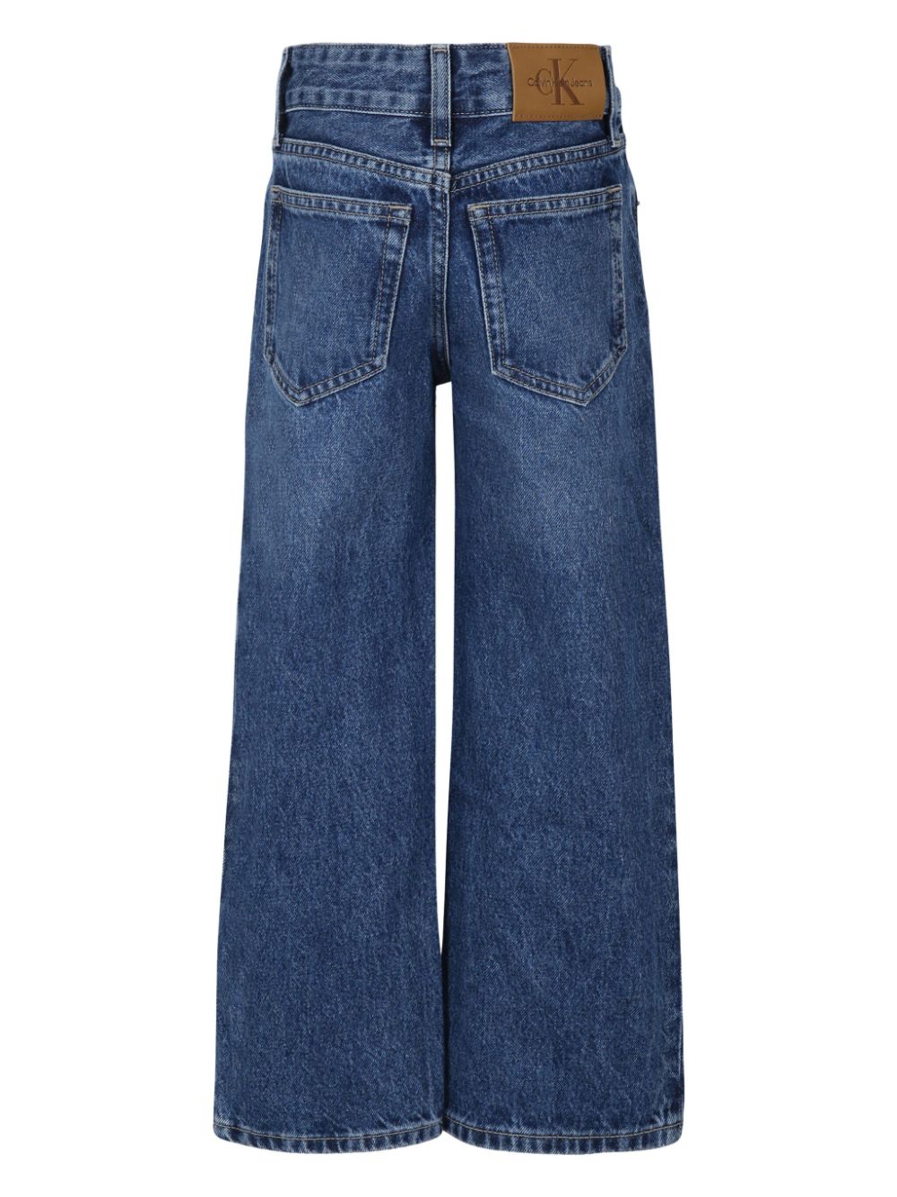 LOGO-PATCH WIDE-LEG JEANS