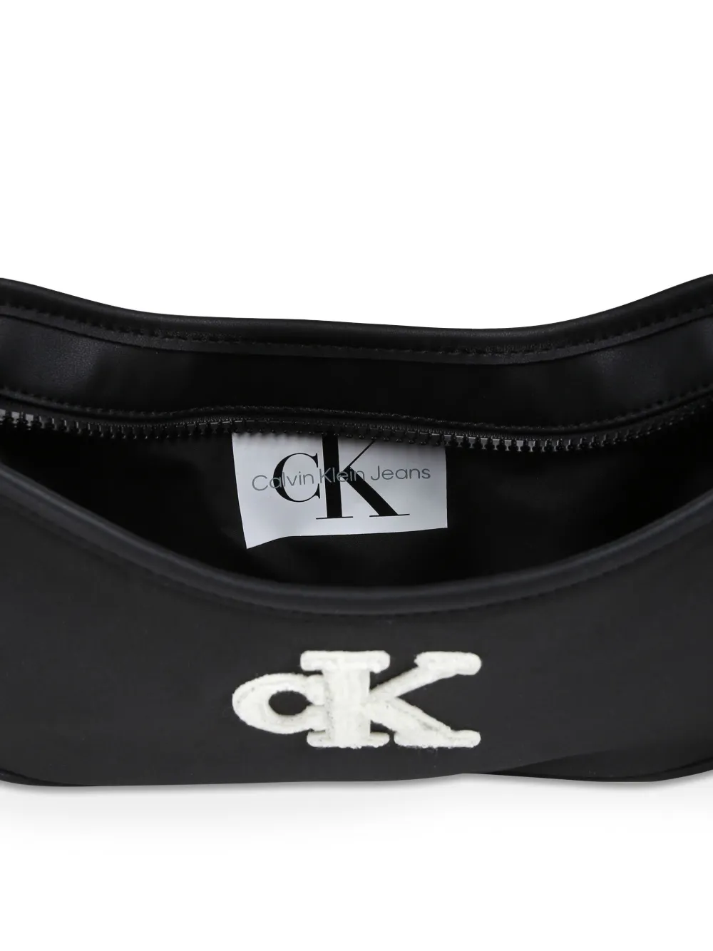Calvin Klein Logo-patch Shoulder Bag In Black