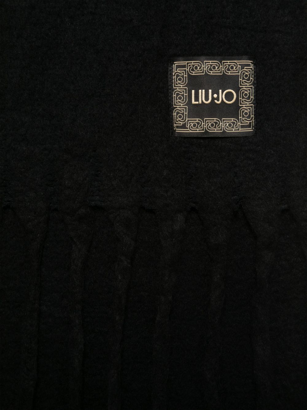 Shop Liu •jo Brushed Scarf In Black