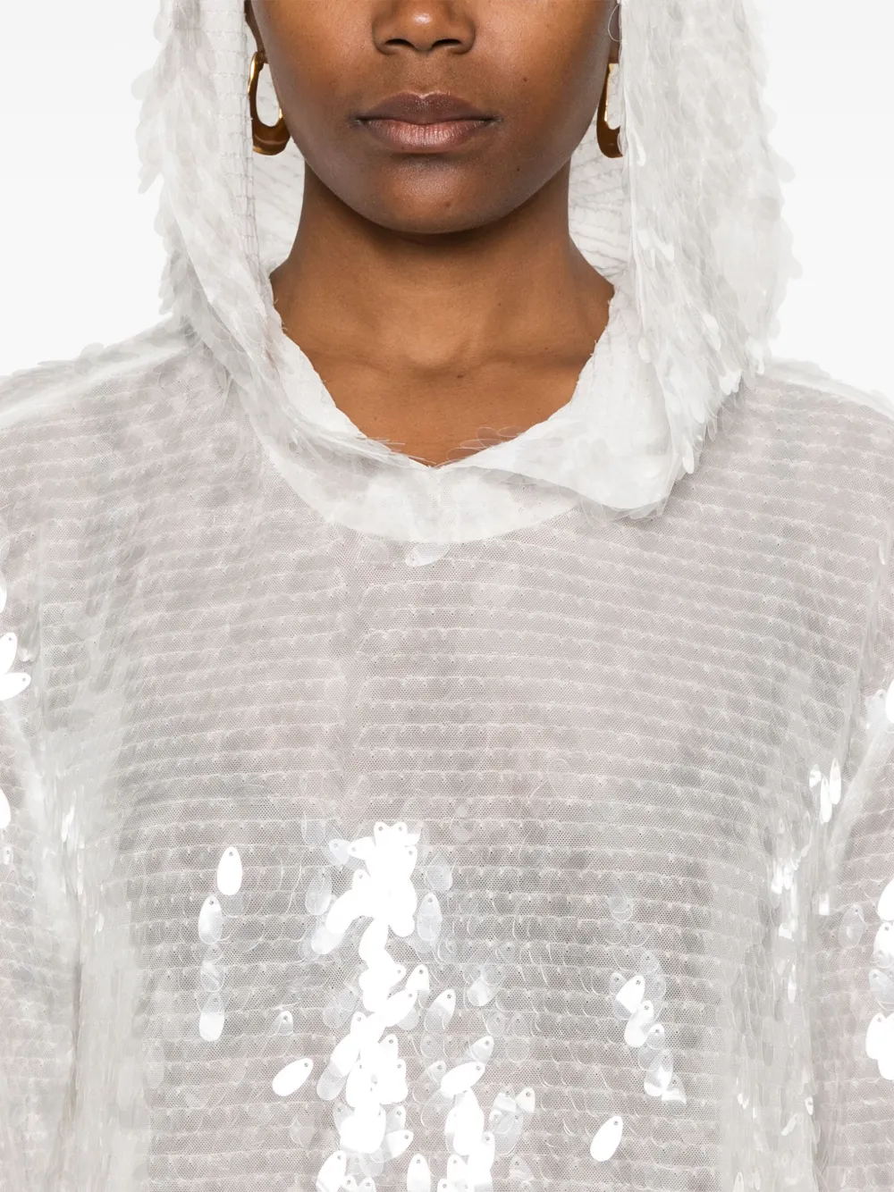 hoodie con detalles de lentejuelas