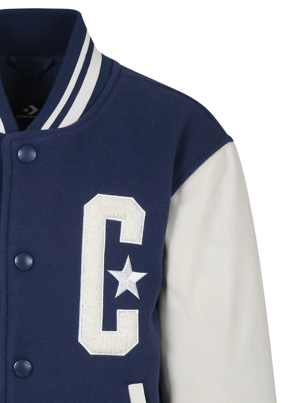 Converse Blue Bomber Jacket For Boy With Logo In Blue