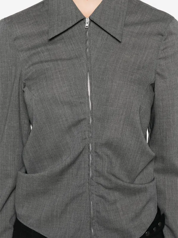 OUR LEGACY Slim Zip Shirt | Grey | FARFETCH AO