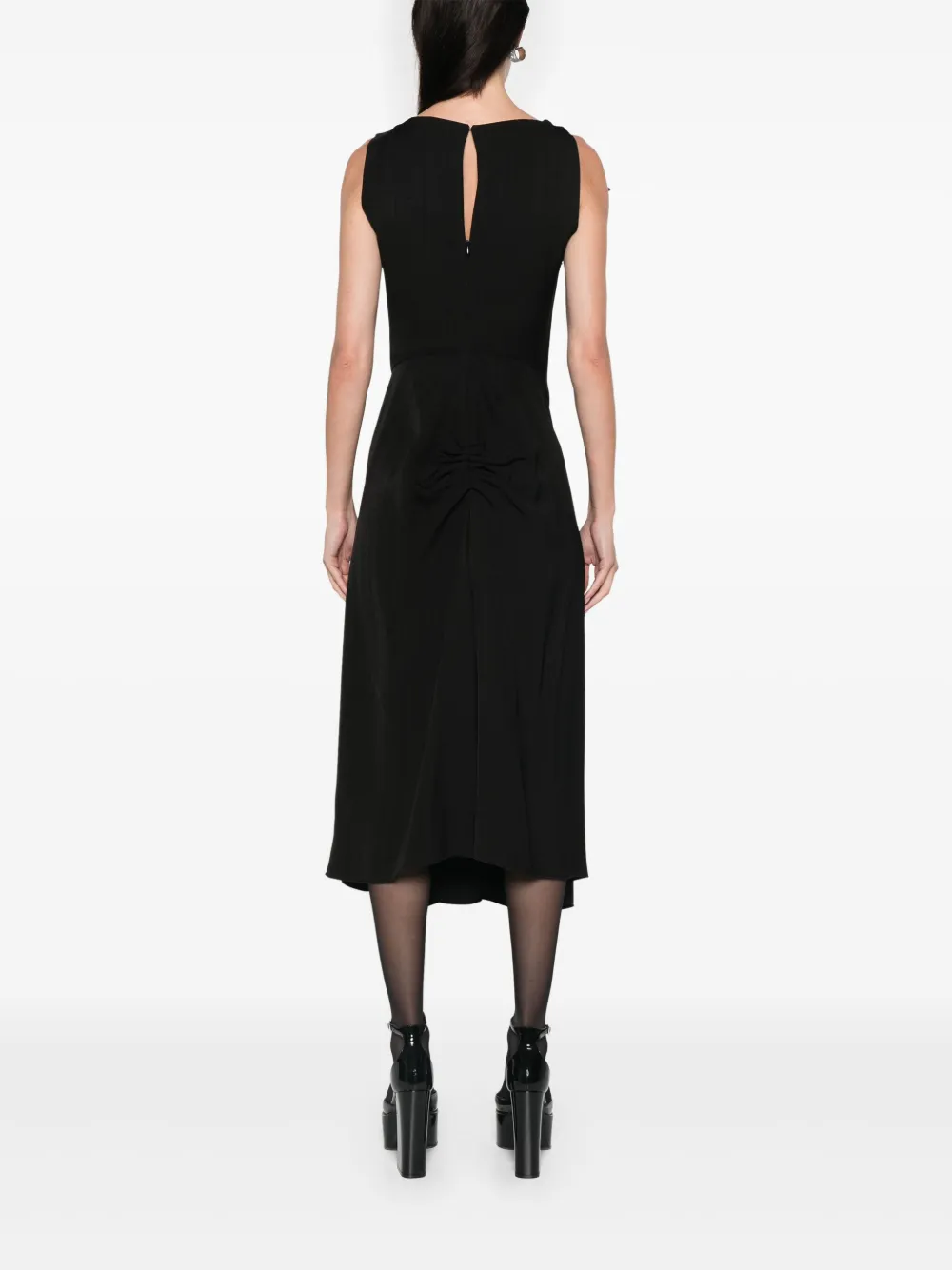 Victoria Beckham Gedrapeerde midi-jurk Zwart