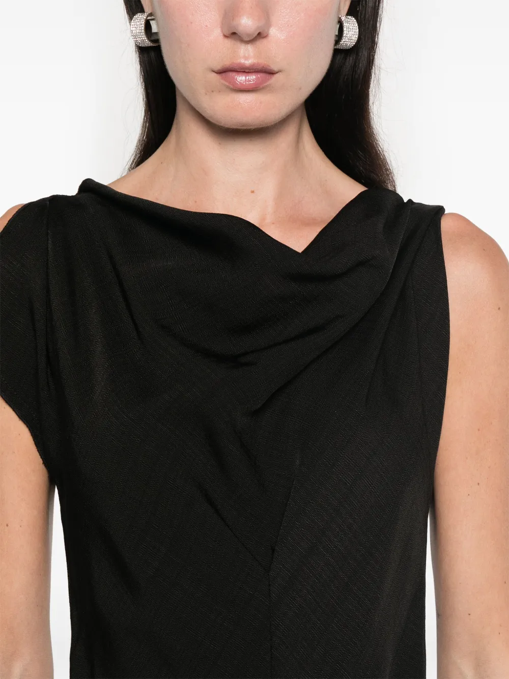 Victoria Beckham Gedrapeerde midi-jurk Zwart