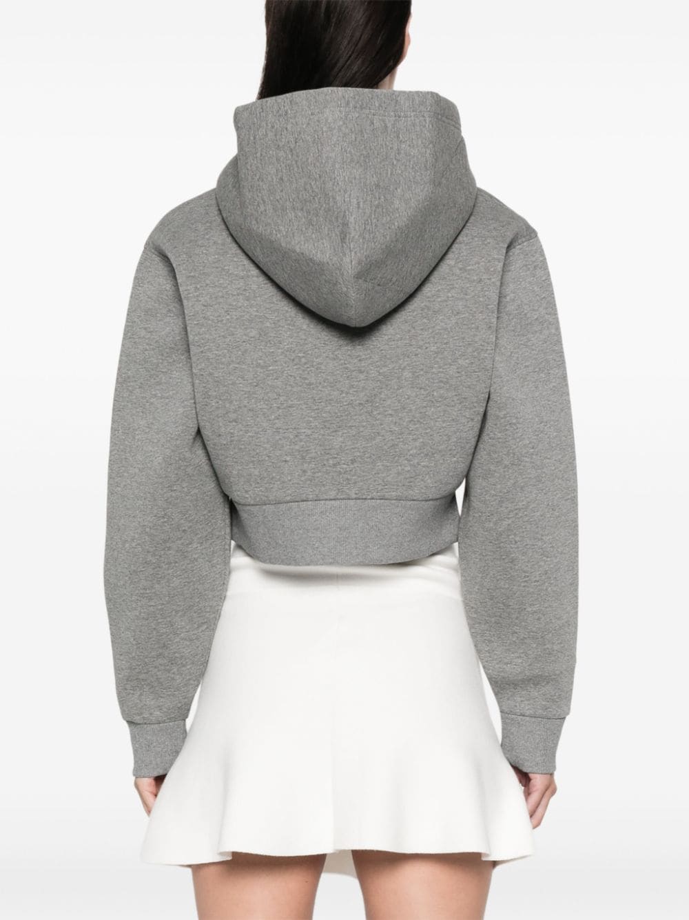 Shop Victoria Beckham Cropped Hoodie In Grey