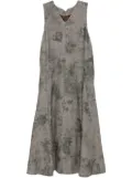 Ziggy Chen abstract-print midi dress - Grey