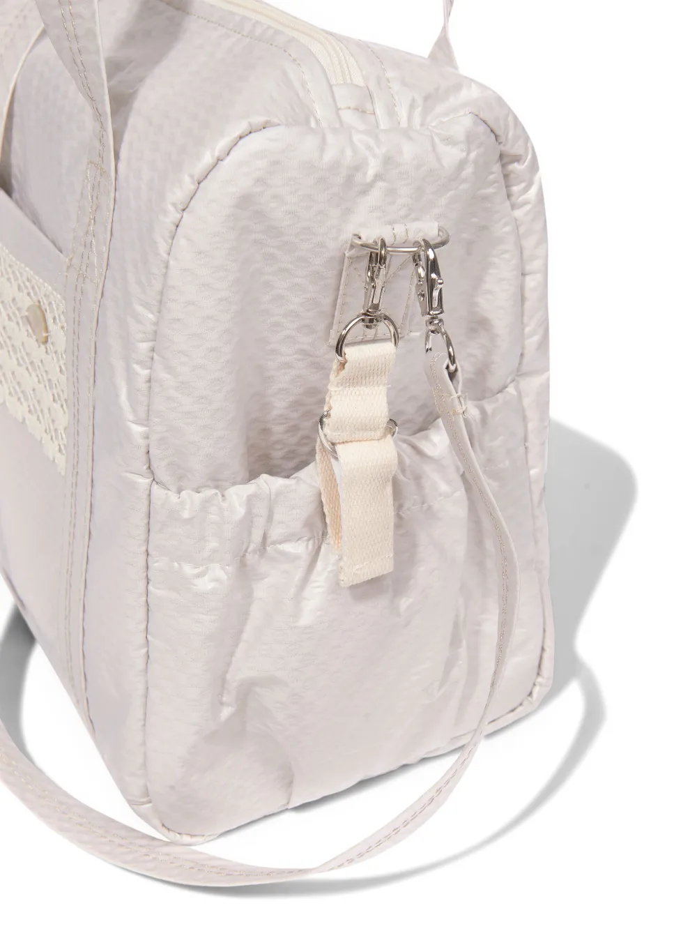 Paz Rodriguez Crochet-trim Cotton Changing Bag In Neutrals