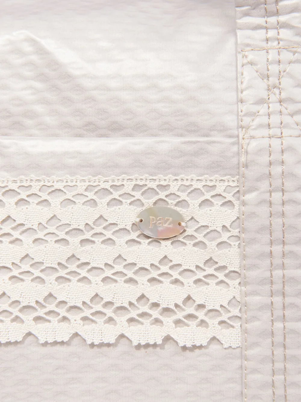 Paz Rodriguez Crochet-trim Cotton Changing Bag In Neutrals