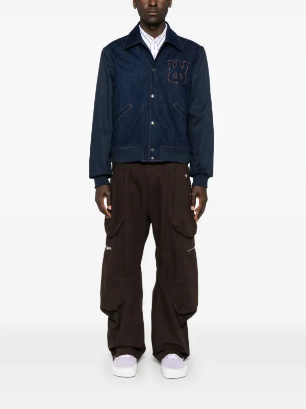 Wales Bonner Echo Varsity Jacket | Blue | FARFETCH