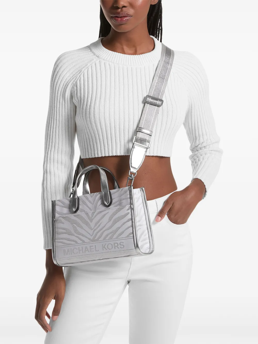 Michael Kors Kleine Gigi handtas Zilver