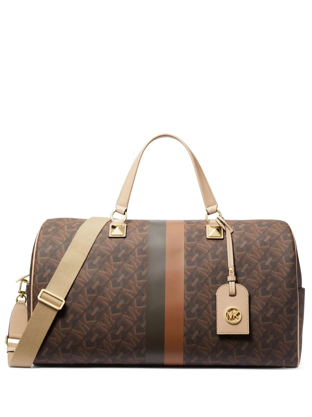 Michael Kors Grayson Empire grote reistas met logo Bruin