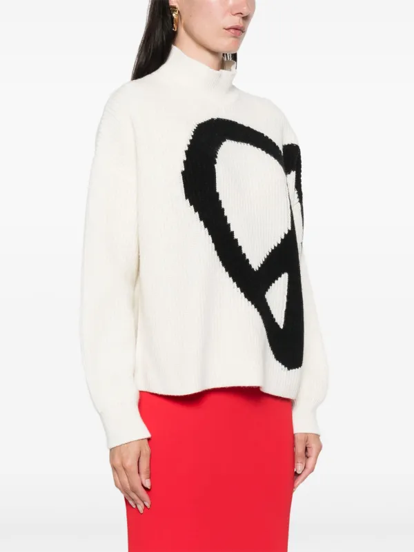 MOSCHINO JEANS Peace Love Sweater White FARFETCH AE