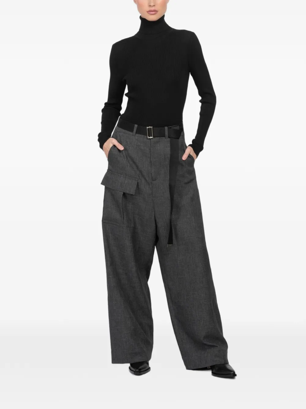 Plan C wide-leg trousers - Grijs