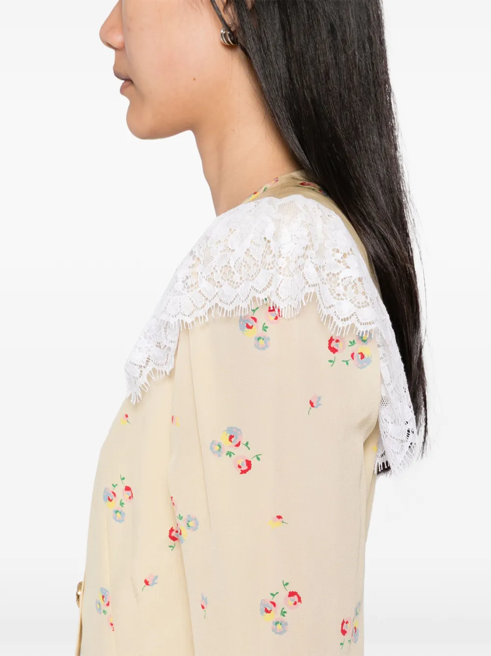 Alessandra Rich Jurk met bloemenprint Geel