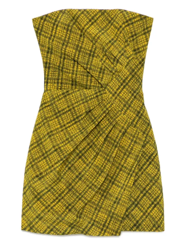 Tartan-print Strapless Top