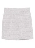 Alessandra Rich sequin-embellished tweed skirt - White