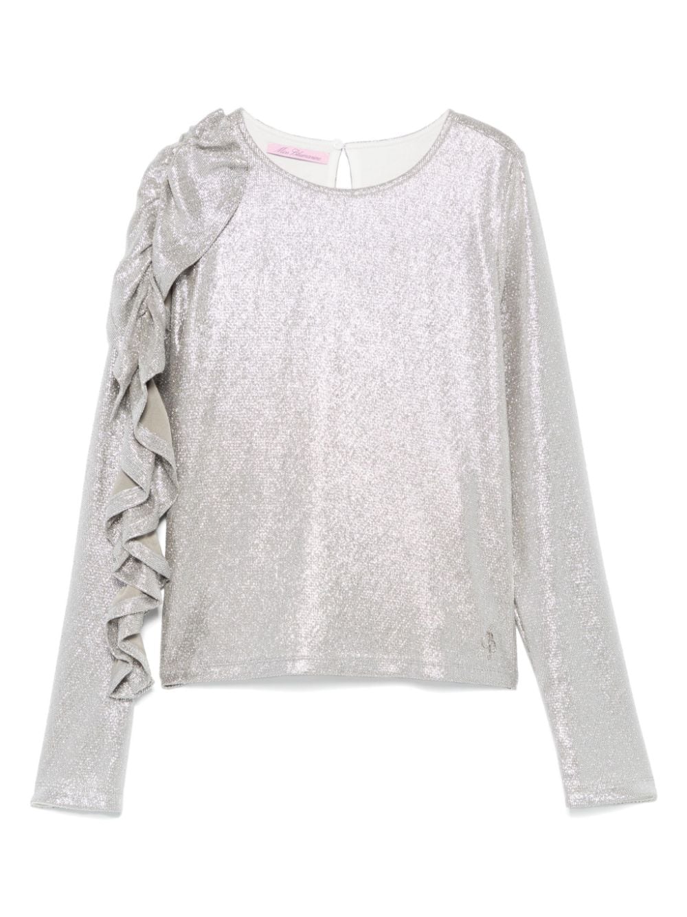 Shop Miss Blumarine Moda Top In Silver