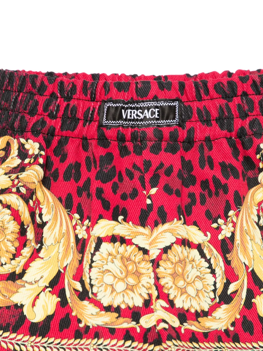 Versace Kids Shorts met Barocco-print Geel