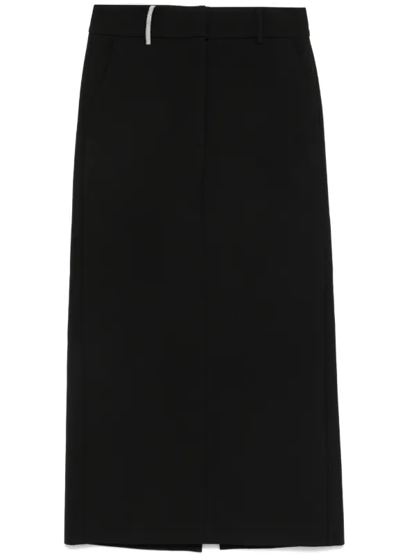 ワンピース PESERICO Women Mid Skirts S0266601979 305 Black Peserico Draped Side-Slit Midi Shift Dress | Neiman Marcus