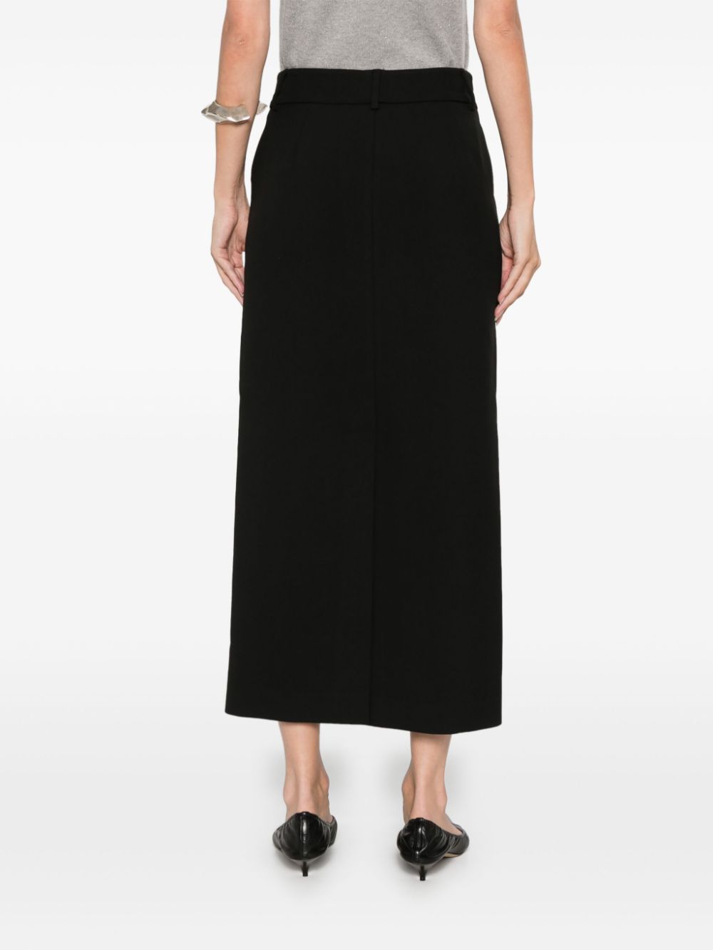 Shop Peserico Straight-cut Midi Skirt In Black