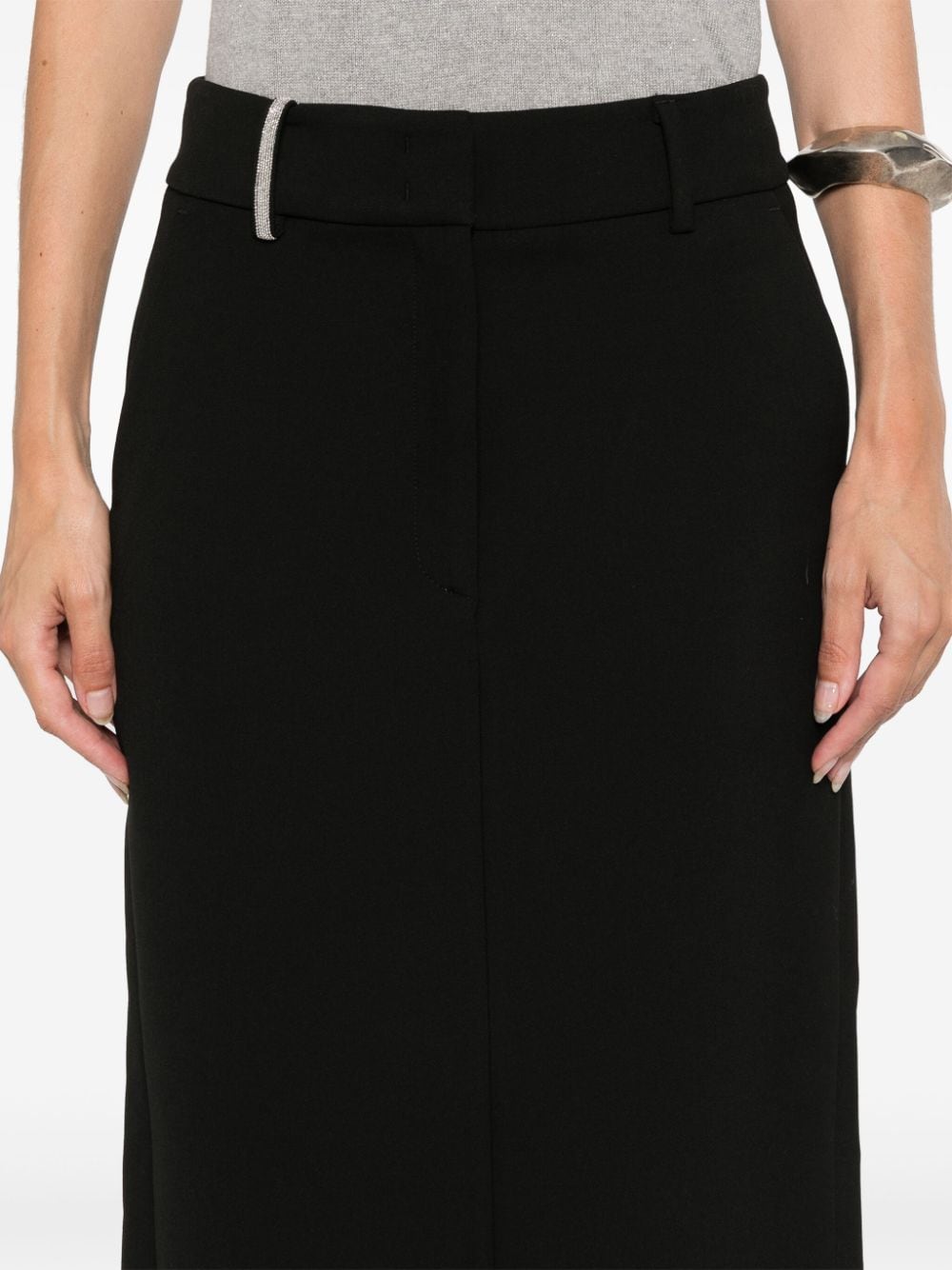 Shop Peserico Straight-cut Midi Skirt In Black