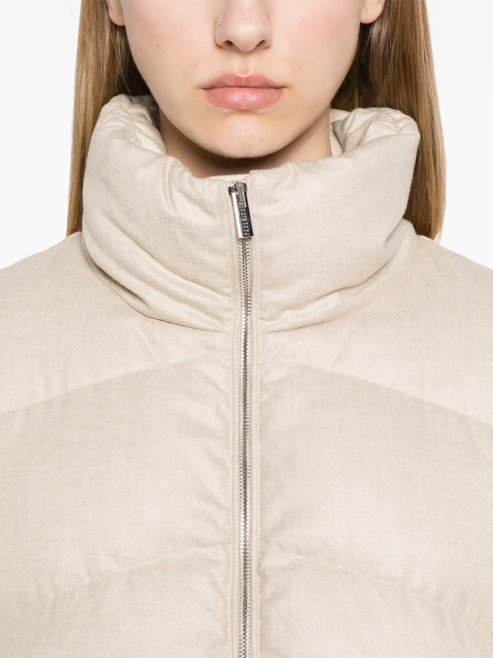 Shop Peserico Quilted Puffer Jacket In Neutrals