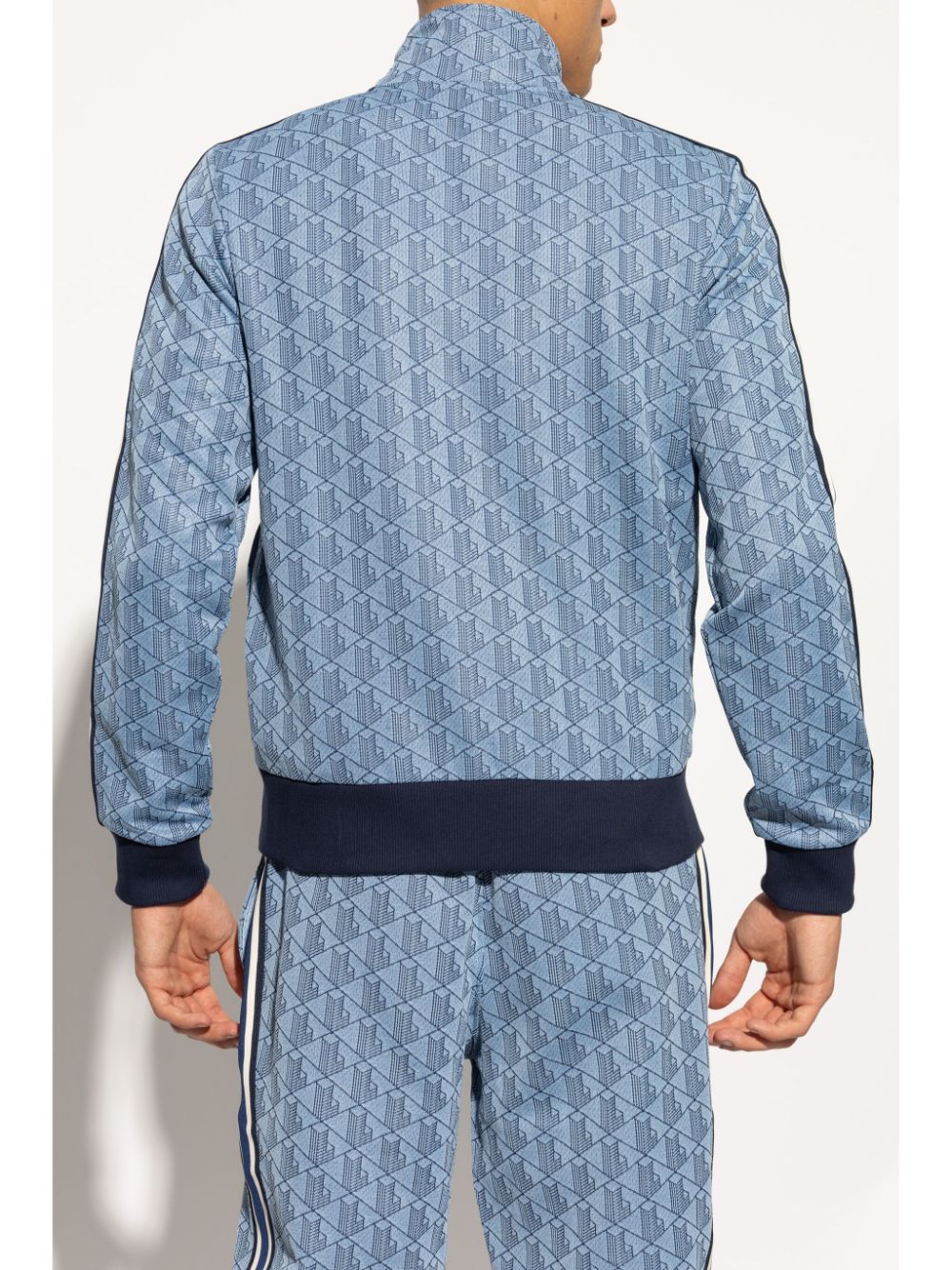 Shop Lacoste Monogram-pattern Jacket In Blue