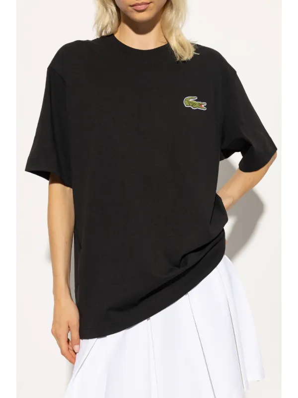 Lacoste logo-embroidered T-shirt | Black | FARFETCH