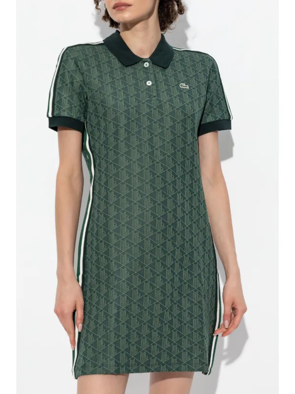 Lacoste GG モノグラムジャカード ポロワンピース | グリーン