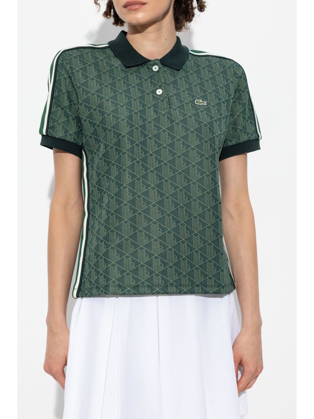 Lacoste jacquard monogram polo shirt Women