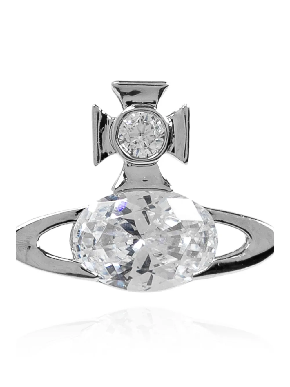 Vivienne Westwood Orb Crystal Embellished Single Earring In Silver