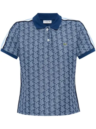 【LACOSTE】モダン★モノグラムポロシャツMonogram Polo Shirt Lacoste monogram-jacquard Polo Shirt | Black | FARFETCH