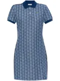 Lacoste monogram-jacquard polo dress - Blue