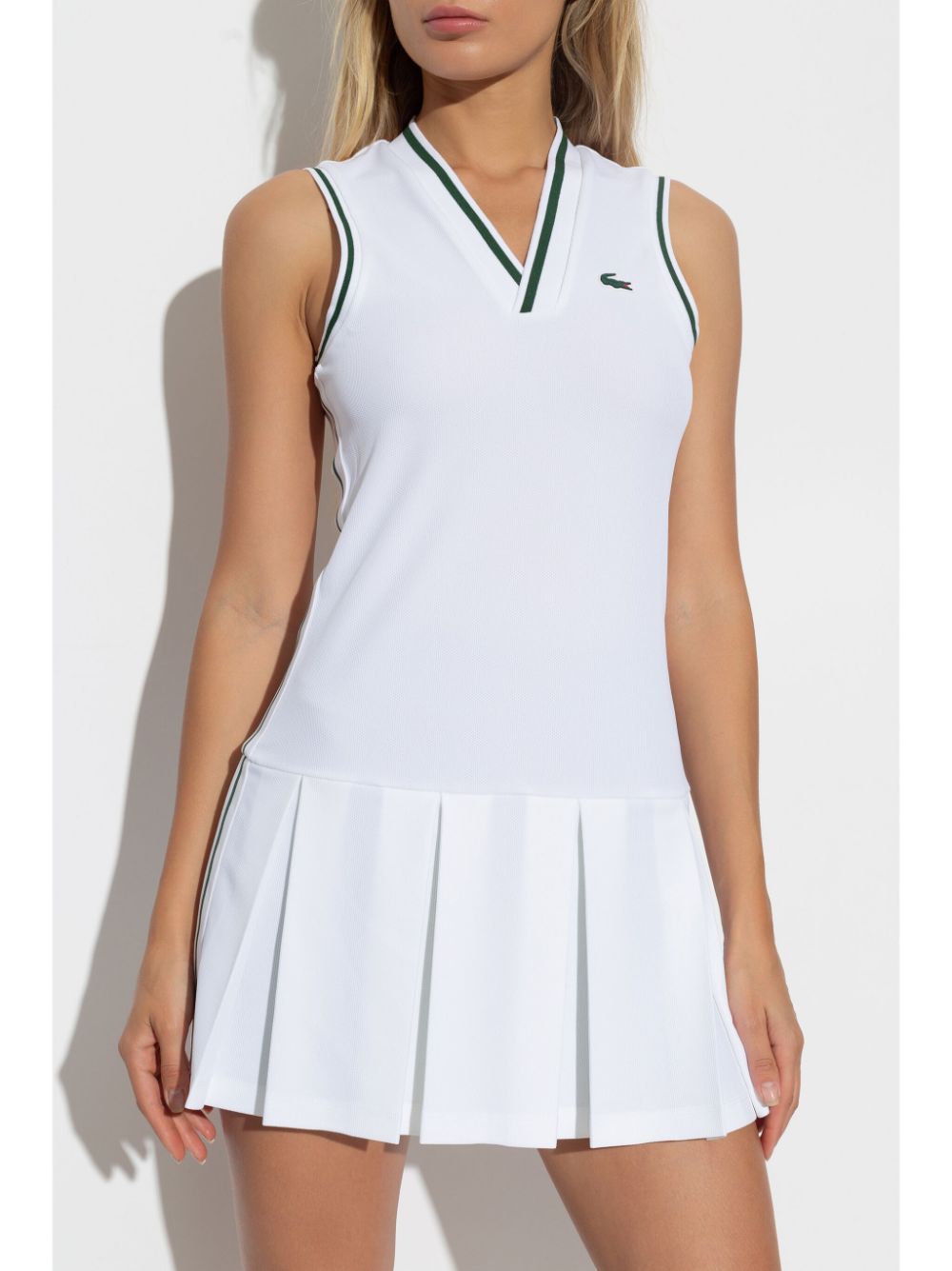 Shop Lacoste Ultra Dry Tennis Dress In White