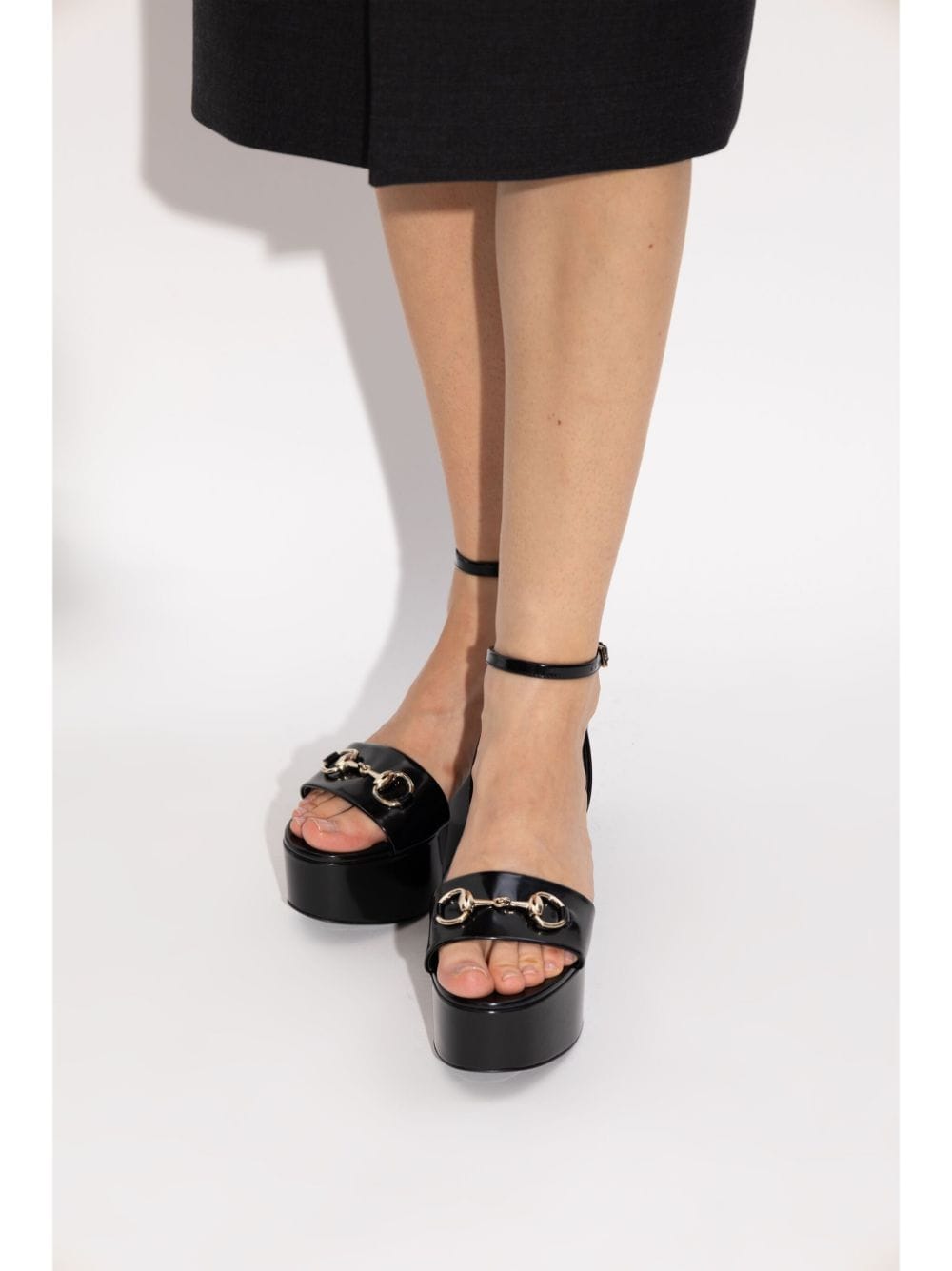 Gucci 80mm Horsebit sandals - Zwart